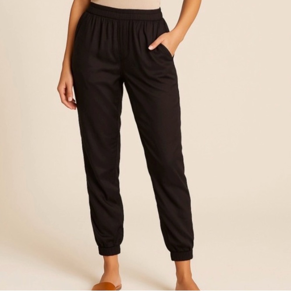 Young Fabulous & Broke Silky Jogger Pants Brown‎ Viscose Rayon Soft Lightweight